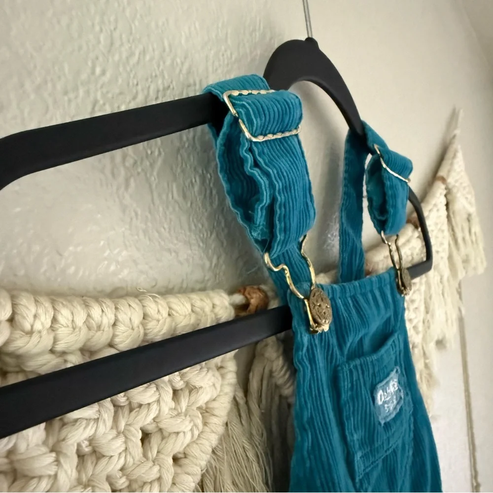 OshKosh‎ B’Gosh Vintage Teal Corduroy Overall Dress - Picture 3 of 6